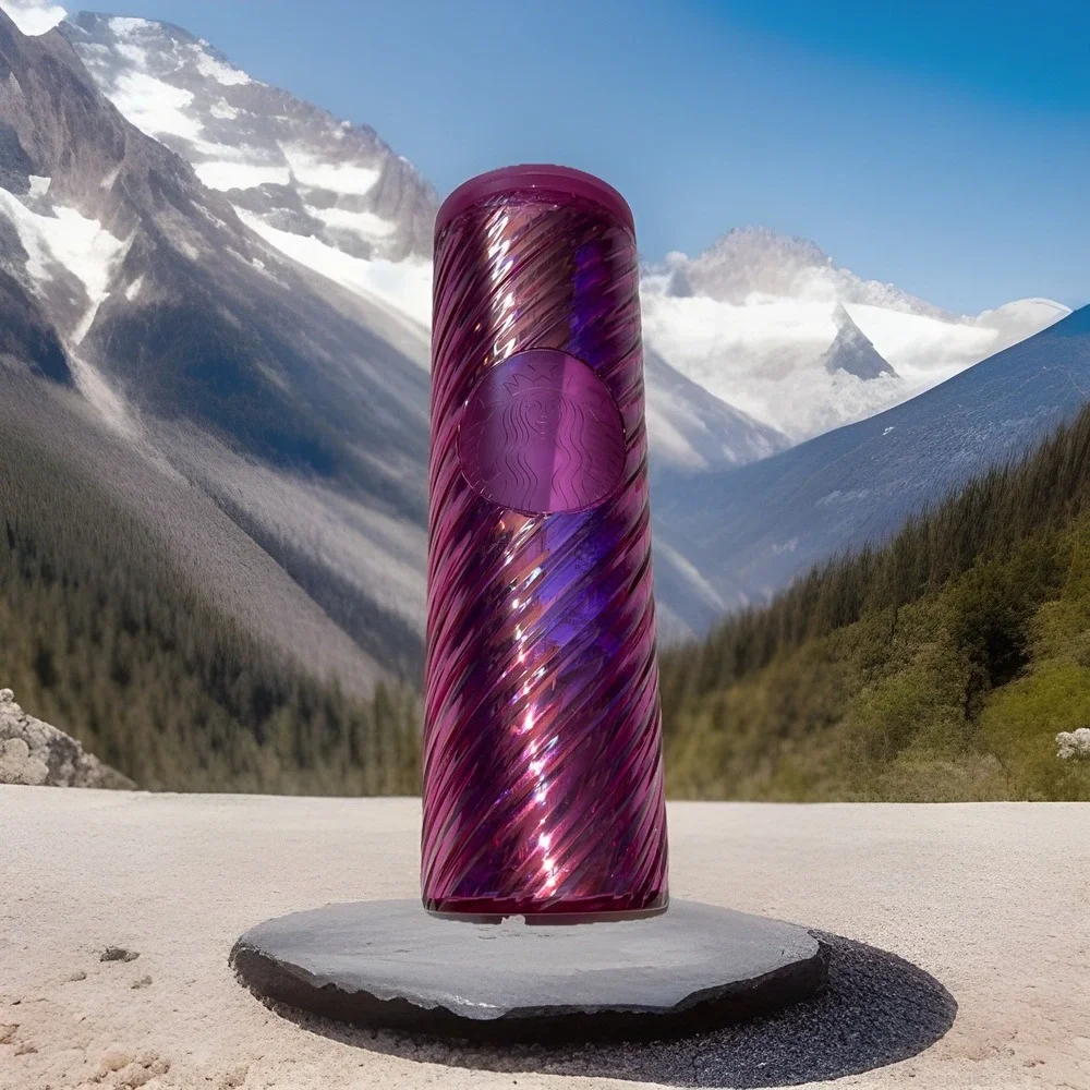 Starbucks 2022 Christmas‎ Holiday Sangria Pink Spiral Textured Tumbler 16oz Cup